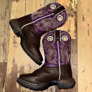 Kids Durango western boot dark brown/purple size 9